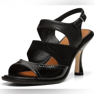 DONALD PLINER LEATHER SLINGBACK HEELED SANDAL 9.5